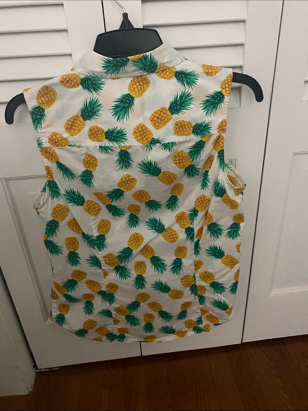 J.Crew Factory Pineapple Sleeveless Button-Up Top - White/Yellow/Green - Picture 5 of 5